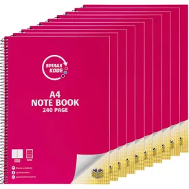 Spirax 959 Kode Notebook Books 240 Page A4 Pack 10