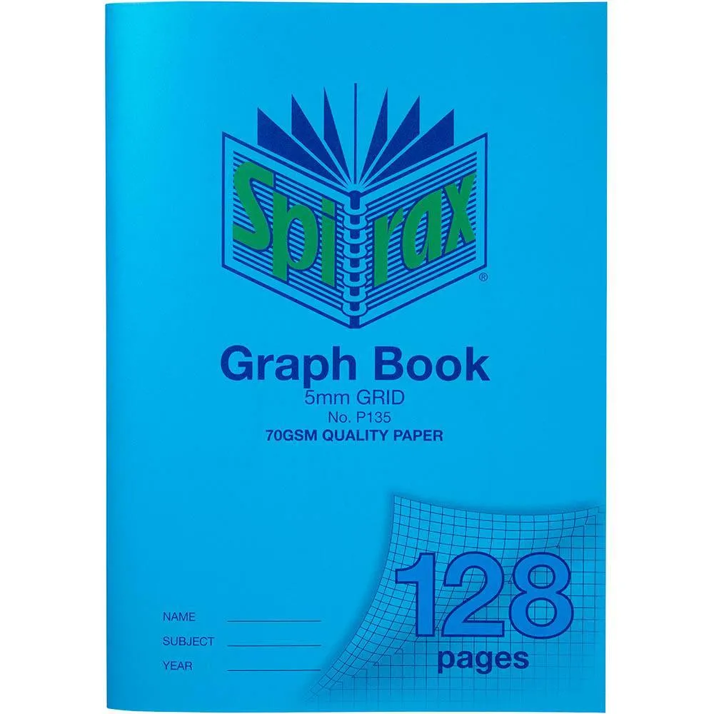 Spirax P135 Graph Book 5Mm Grid 128 Page A4 Blue