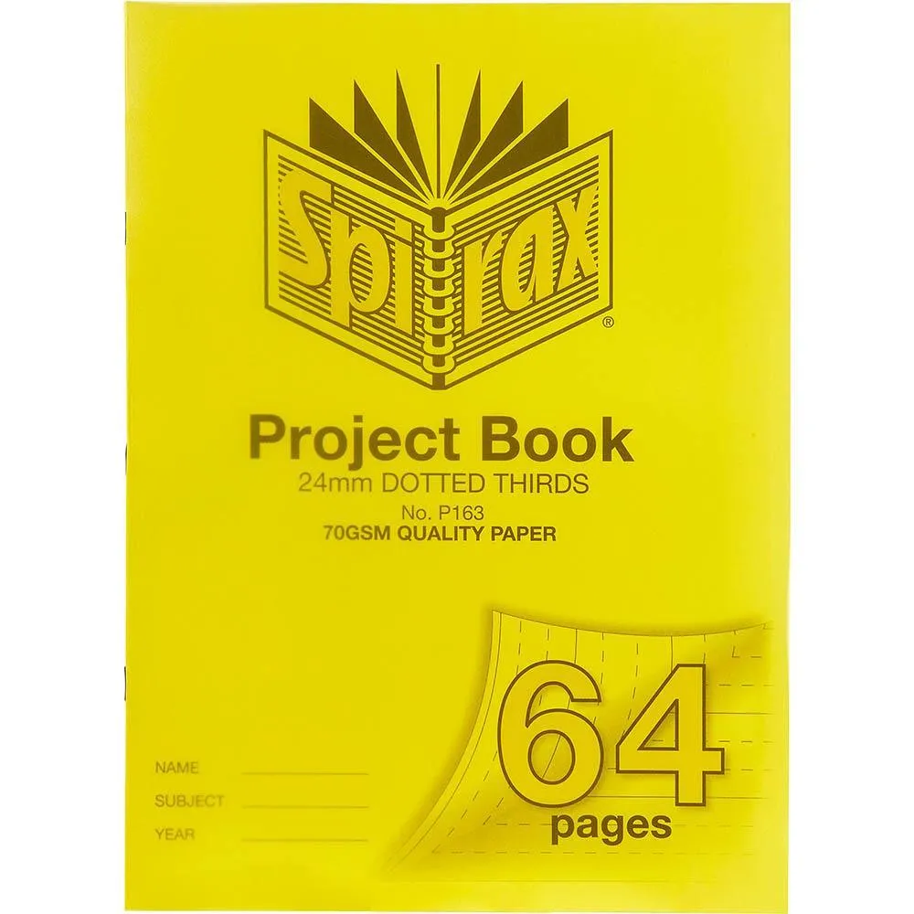 Spirax P163 Project Book 24Mm Dotted Thirds 70 Gsm 64 Page 330 X 240Mm