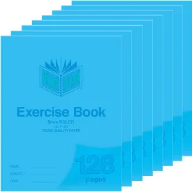 Spirax P193 Exercise Book Ruled 8mm 70gsm 128 Page 225x175mm Pack 8