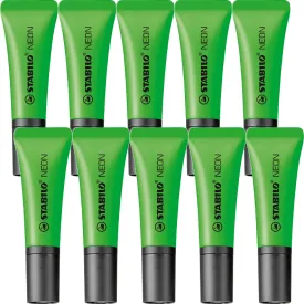 Stabilo Neon Highlighter Green Box 10