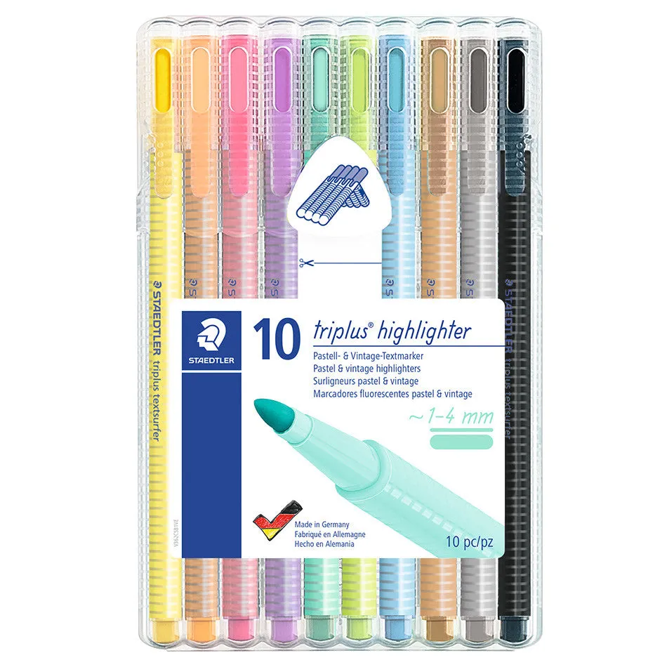 Staedtler Triplus Textsurfer Pastel Highlighter Assorted Deskset of 10