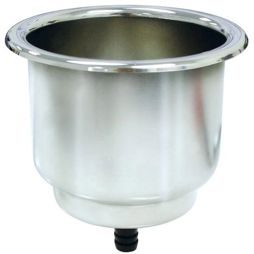 Stainless Recessed Drink Holder w/spigot