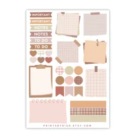 Sticky Notes Set Sticker Sheet Neutral