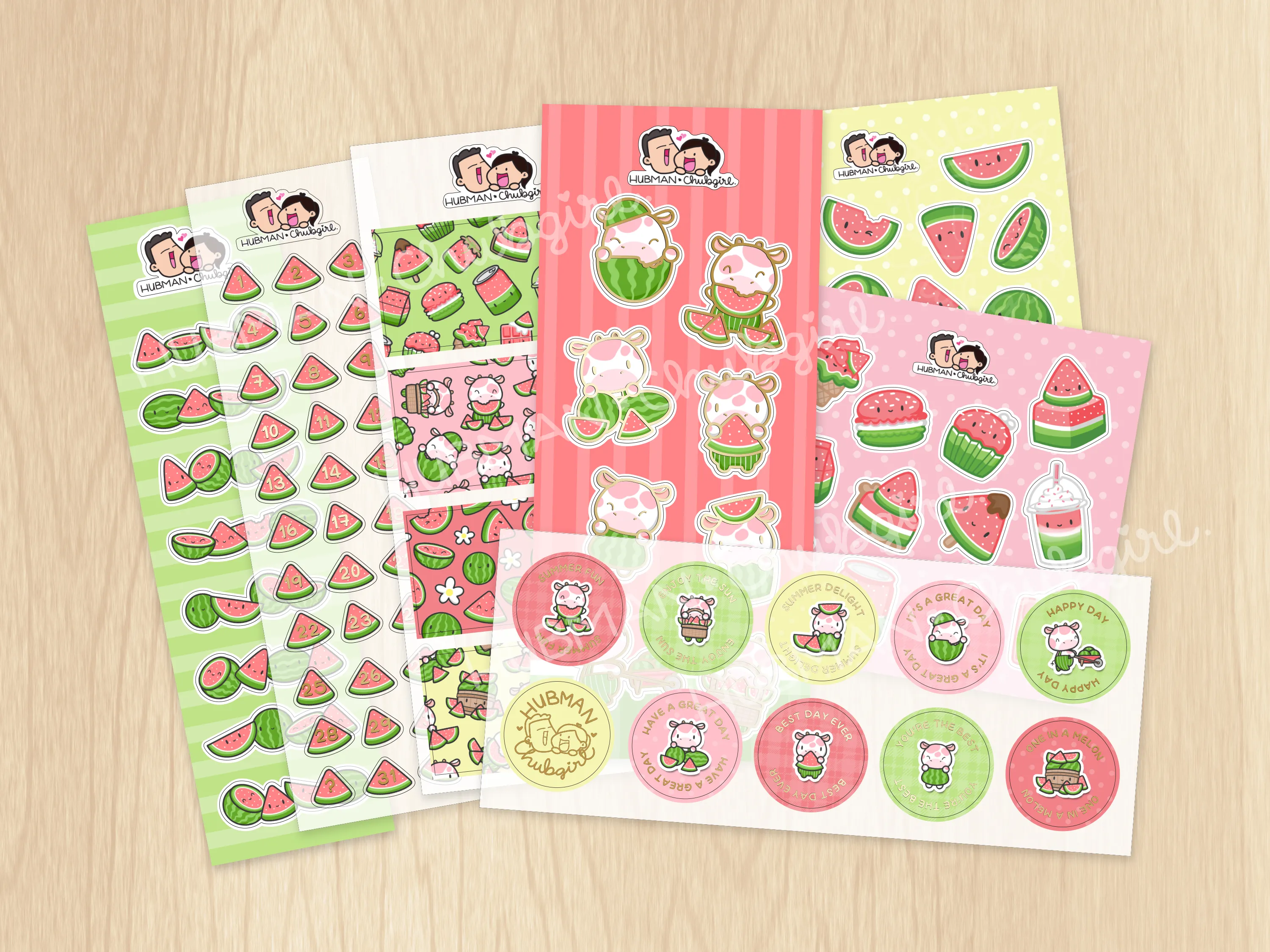 Summer Watermelons Variety Sticker Pack