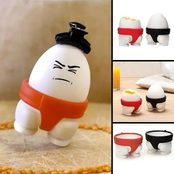 Sumo Eggs 2 Egg Cup Holders Set, Makes Meal Times Fun