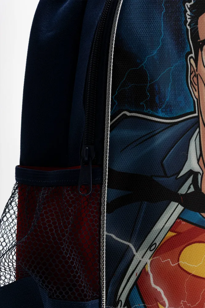 Superman Double Sided Backpack Blue