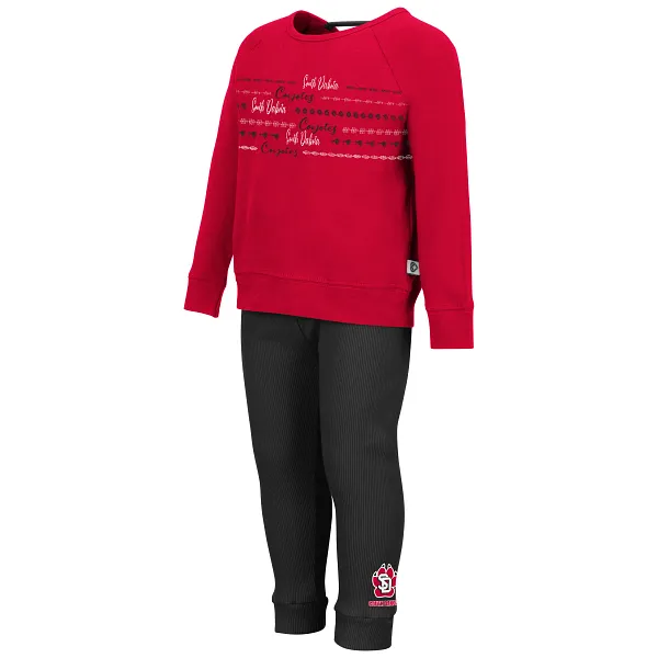 Toddler Girl's Red Tee and Black Leggings Set