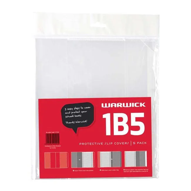 Warwick Bookcover 1b5 Slip 5 Pack