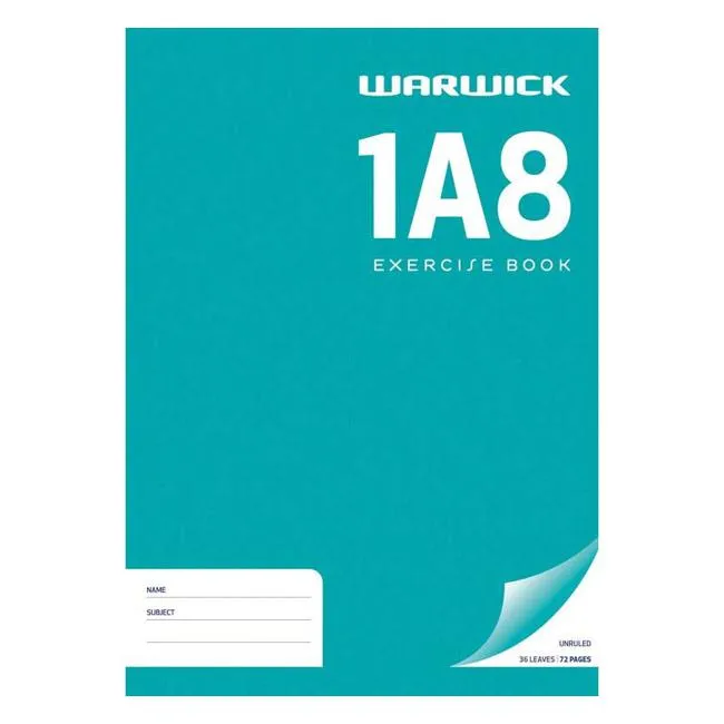 Warwick Exercise Book 1A8 36 Leaf A4 Unruled