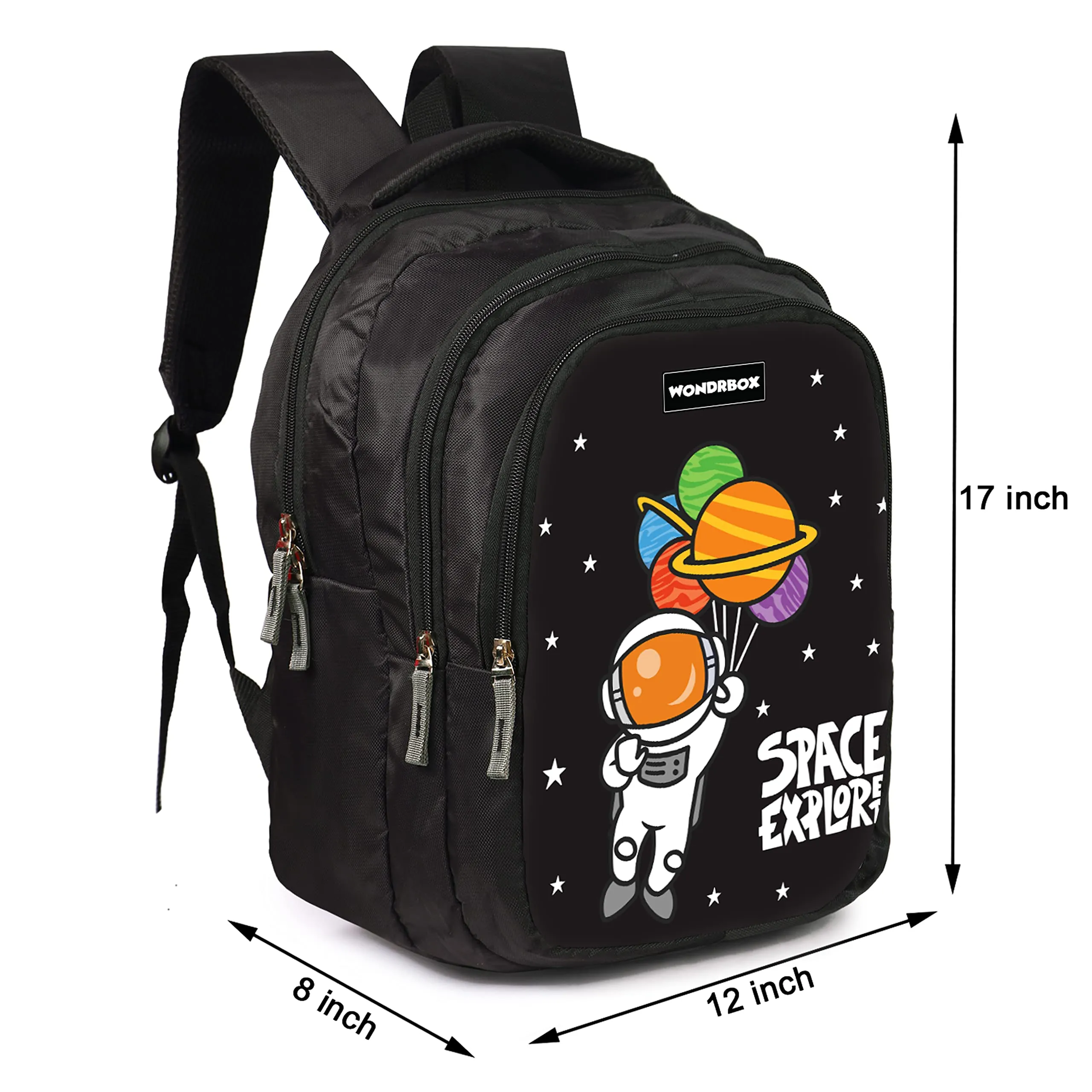 WONDRBOX Astronaut School Bag For Boys and Girls Age 8 and above