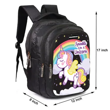 WONDRBOX Sparkle Unicorn School Bag For Girls Age 8 and above