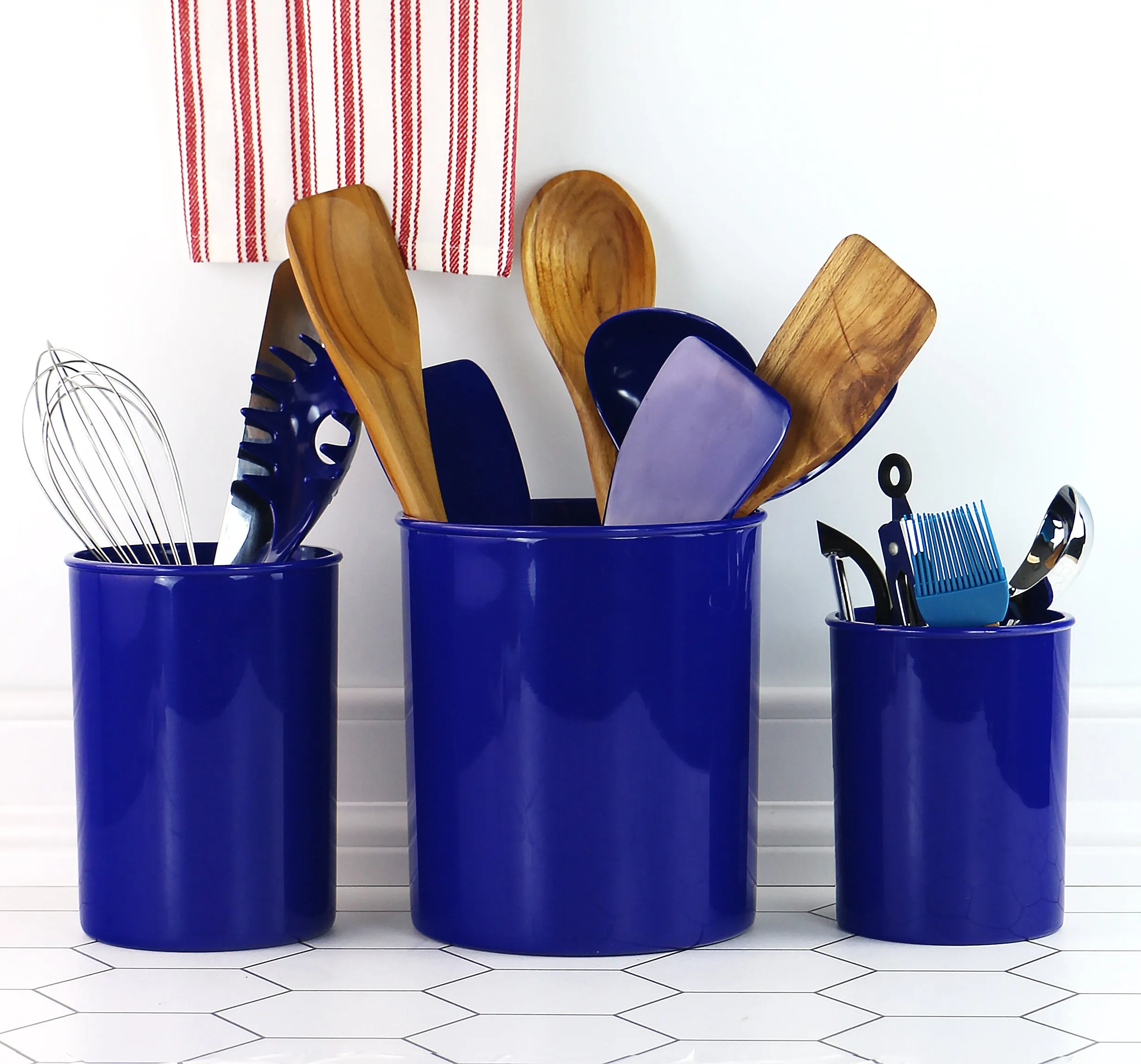 X-Large Plastic Utensil Holder, Indigo