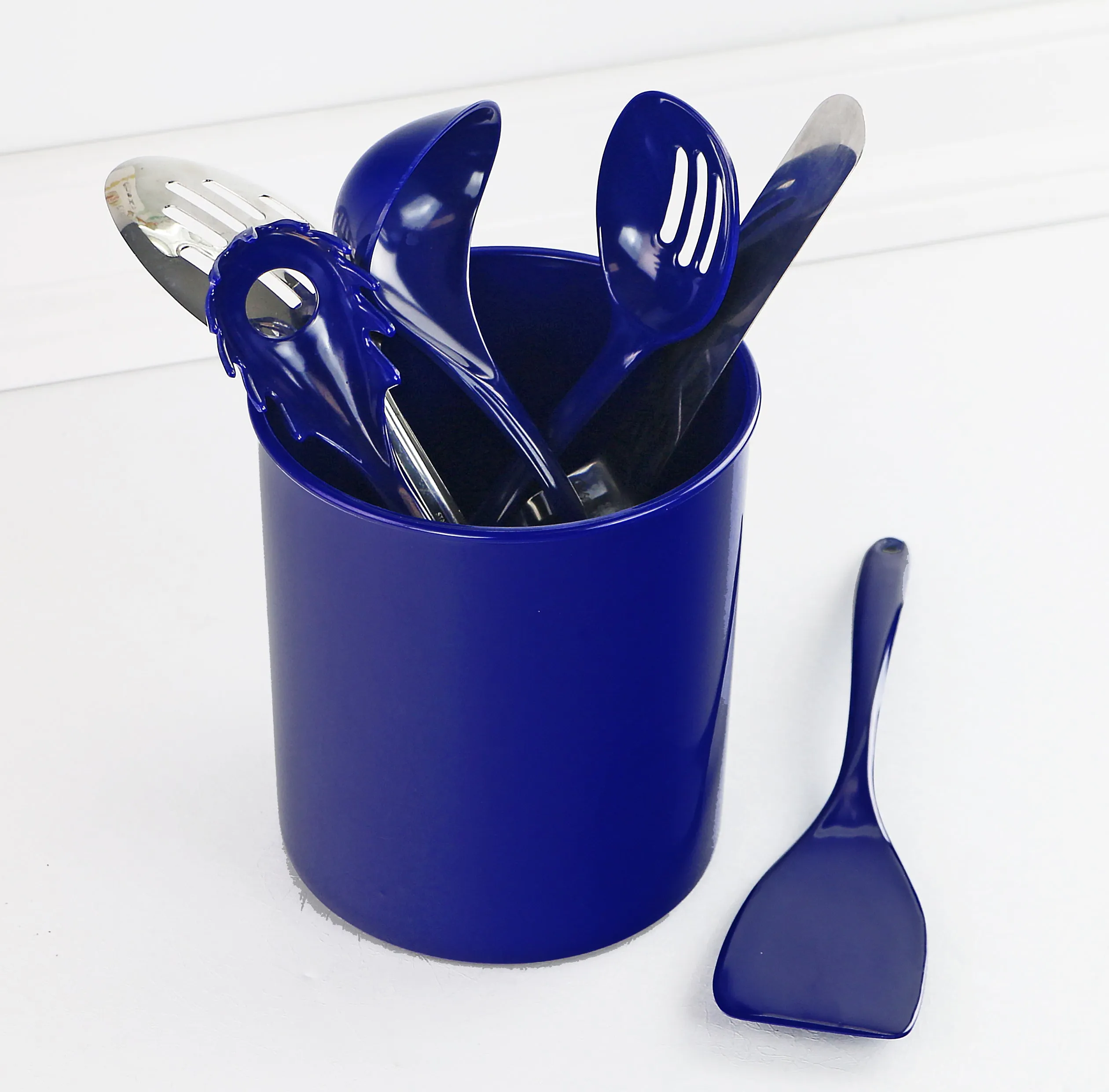 X-Large Plastic Utensil Holder, Indigo