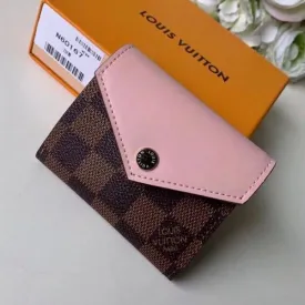 Zoé Small Wallet M62932 Damier Ebene Canvas/pink Leather  Collection