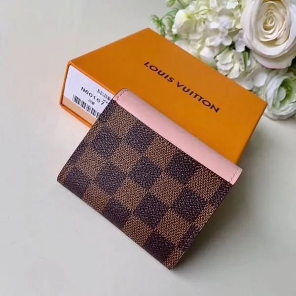 Zoé Small Wallet M62932 Damier Ebene Canvas/pink Leather  Collection